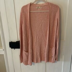 Hollister pink knit cardigan size S